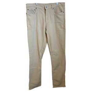 Faherty Brand Men's Stretch Terry 5 Pocket Pants Beige Straight Fit W33 L32